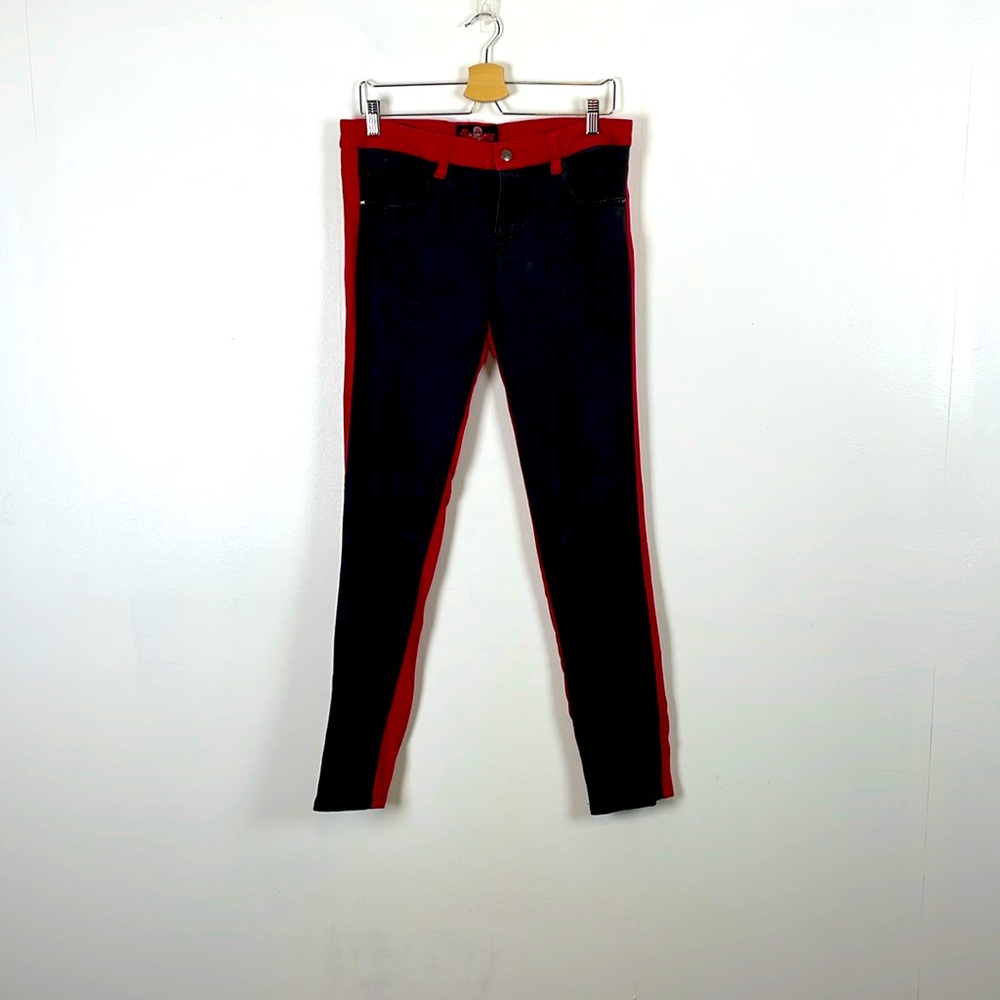 Royal Bones Two Tone Straight Leg 5 Pocket Womens 13 Stretch Casual Denim Jeans